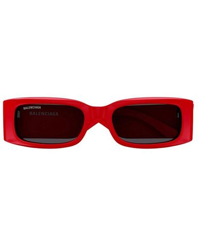 Balenciaga Rectangle Frame Sunglasses - Red