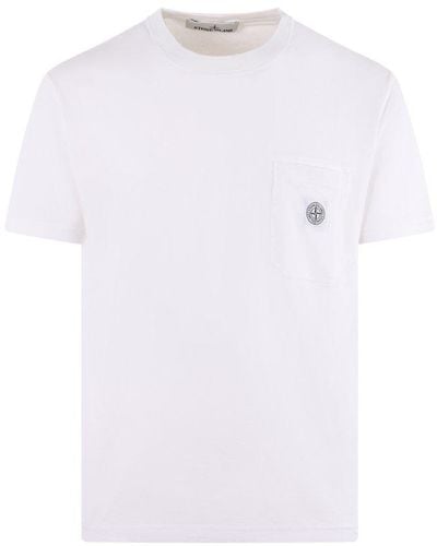 Stone Island Logo Pocket Patch T-shirt - White