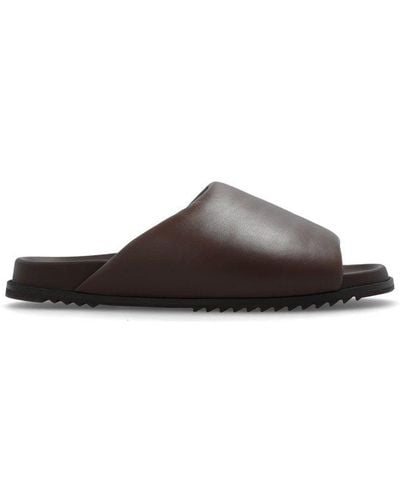Rick Owens Padded Leather Slides - Brown