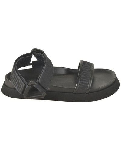 Moschino Open Toe Touch-strap Sandals - Black
