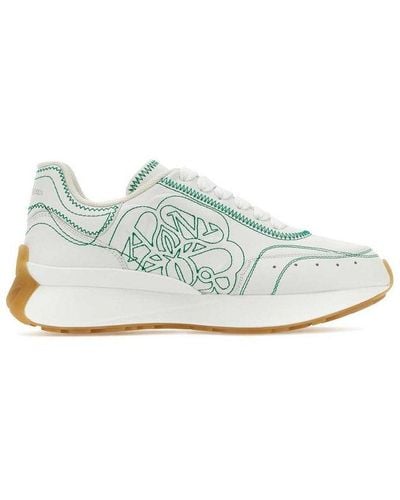 Alexander McQueen Perforated-detail Lace-up Sneakers - Green