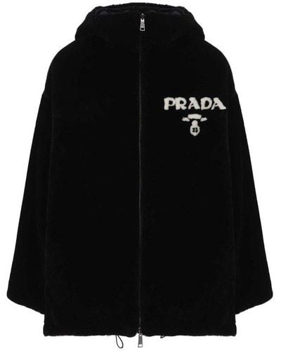 Prada Reversible Zipped Hooded Jacket - Black