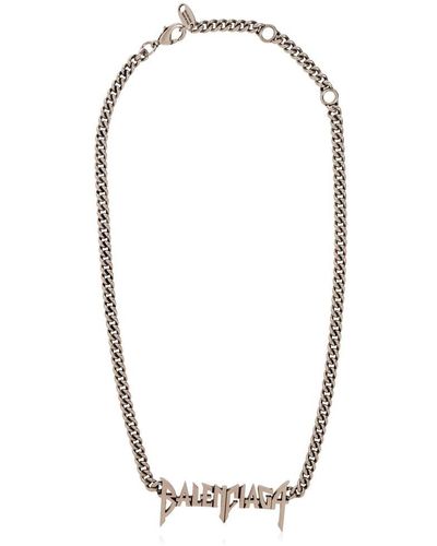Balenciaga Typo Metal Chain Necklace - Blue