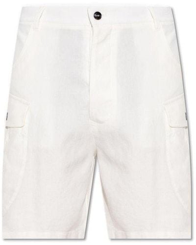 Giorgio Armani Mid-rise Wide-leg Cargo Shorts - White