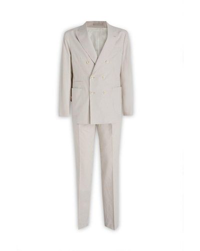 Brunello Cucinelli Double-breasted Tailored Suit - White