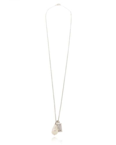 Dolce & Gabbana Logo Plaque Necklace - Metallic