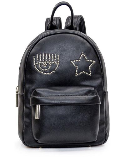 Chiara Ferragni Eyelike Studded Zipped Backpack - Blue