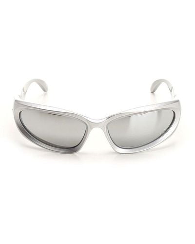 Balenciaga Swift Oval Sunglasses - White