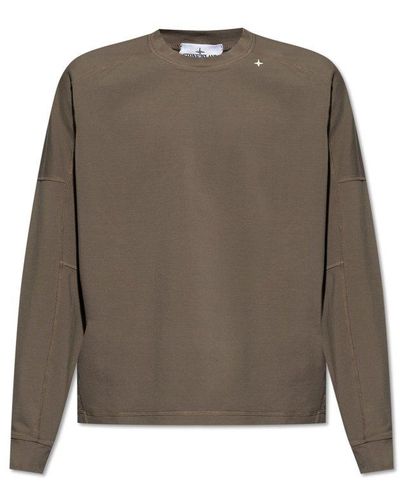 Stone Island T-shirt With Long Sleeves, - Brown