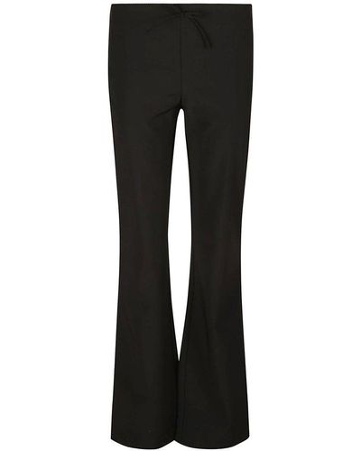 Blumarine Bow-detailed Scallop Edge Flared Trousers - Black