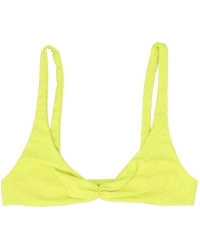 The Attico Twisted Triangle Bikini Top - Yellow