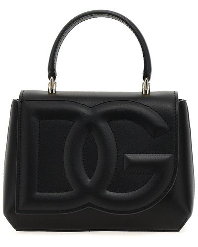 Dolce & Gabbana Logo Embossed Top Handle Bag - Black