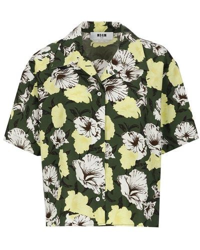 MSGM Floral Shirt - Green