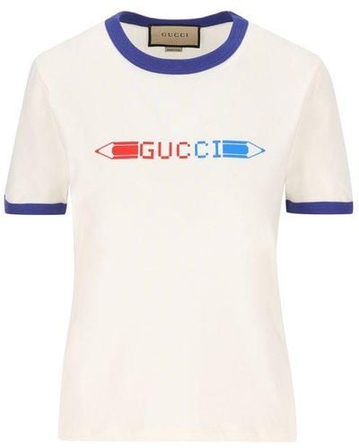 Gucci Jersey Printed T-shirt - White