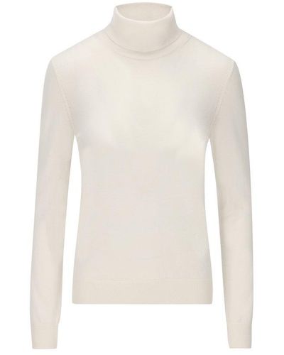 Loro Piana Turtleneck Knitted Top - White
