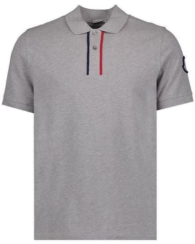 Moncler Logo-embroidered Polo Shirt - Grey