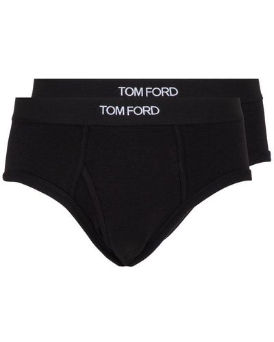 Tom Ford Black Stretch Cotton Slip Set