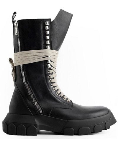 Rick Owens Army Tractor Zipped Boots - Black