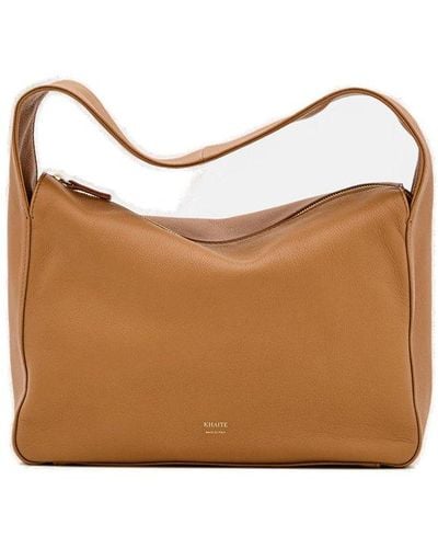Khaite The Elena Zipped Shoulder Bag - Brown
