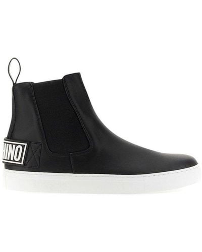 Moschino Logo Embossed Ankle Boots - Brown
