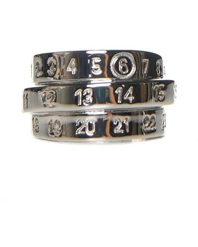 MM6 by Maison Martin Margiela Number Engraved Ring - Metallic