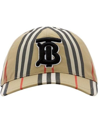 Burberry Monogram Striped Baseball Cap - Natural