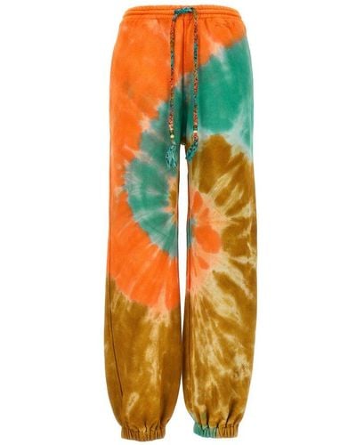 Alanui California Dreaming Drawstring Tie-dyed Pants - Orange