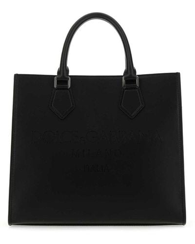 Dolce & Gabbana Logo-embossed Top Handle Bag - Black