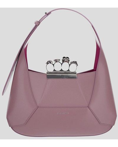 Alexander McQueen The Jewelled Shoulder Bag - Purple