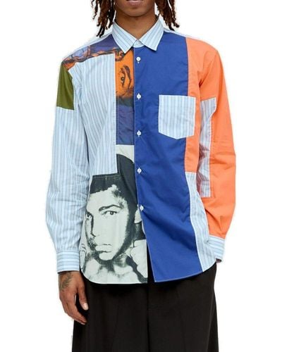Comme des Garçons X Andy Warhol Patchwork Shirt - Blue