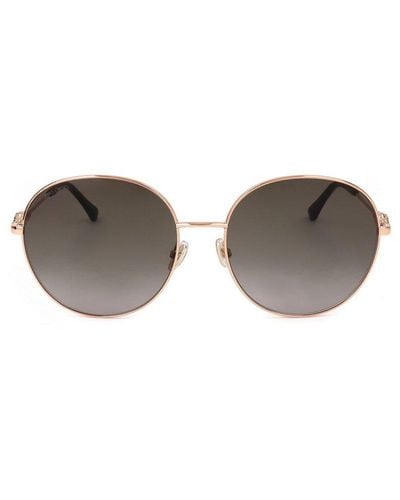Jimmy Choo Birdie Round Frame Sunglasses - Metallic