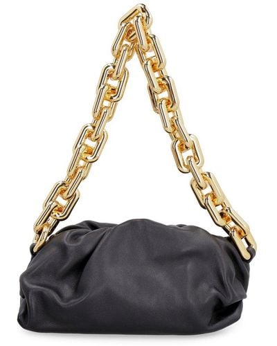 Bottega Veneta Teen Chain Chain Hadle Leather Bag - Black