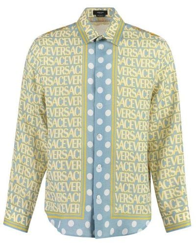 Versace Allover Linen Shirt - Green