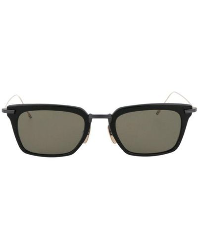 Thom Browne Wayfarer Rectangular Frame Sunglasses - Metallic