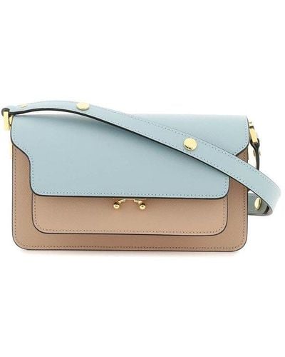 Marni Tricolour Leather Trunk East-west Bag - Blue