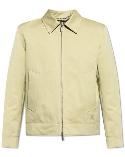 Burberry Cotton Jacket With Logo, - Metallic