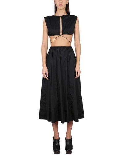 Philosophy Di Lorenzo Serafini Midi Dress With Cut Out Details - Black