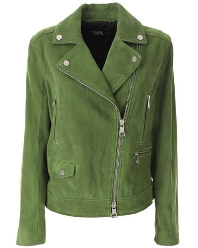 Karl Lagerfeld Leather Jackets - Green