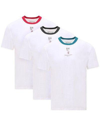 Maison Margiela 3-pack Stamp T-shirts - White