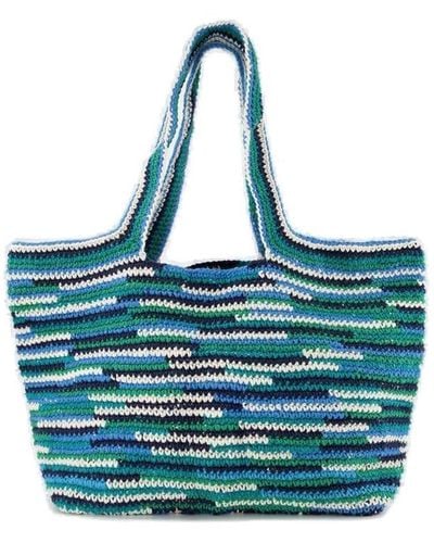 Nannacay Suki Striped Top Handle Bag - Blue