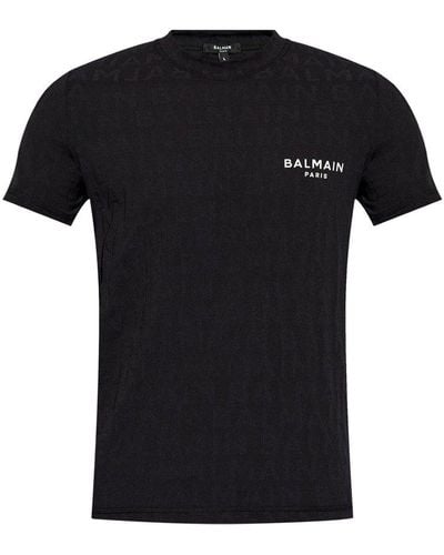 Balmain Logo-print Crew-neck T-shirt - Black