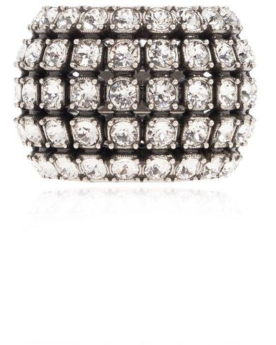 Balenciaga 'glam' Crystal-embellished Ring, - Black