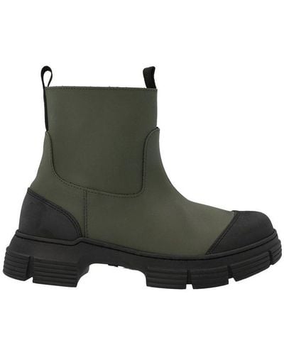 Ganni Rubber Ankle Boots - Green