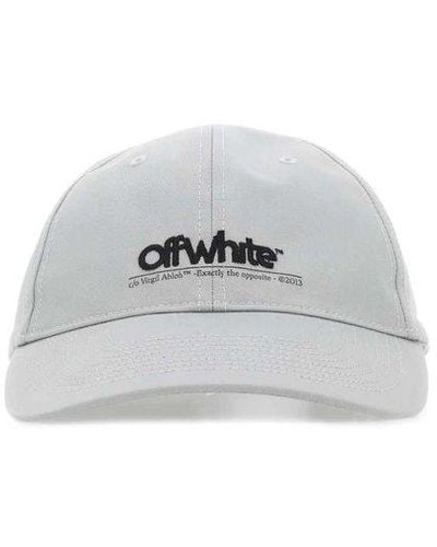 Off-White c/o Virgil Abloh Grey Stretch Cotton Baseball Cap - White