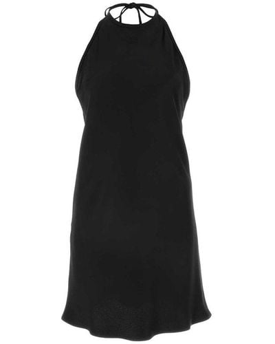 Miu Miu Sleeveless Satin Dress - Black