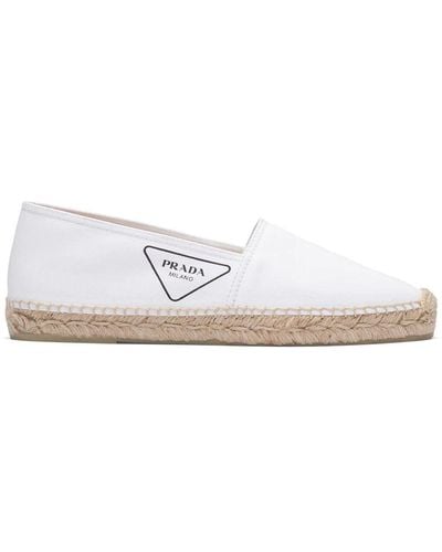 Prada Triangle Logo Espadrilles - White