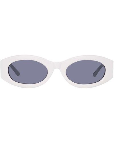 Linda Farrow X The Attico Oval Frame Sunglasses - White