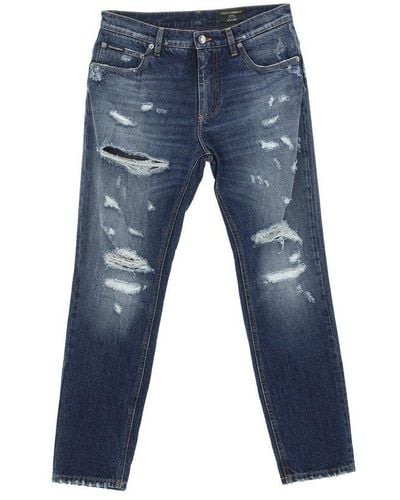 Dolce & Gabbana Distressed Wash Jeans - Blue