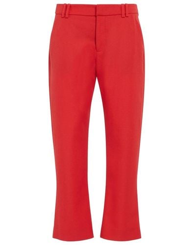 Balmain Pantalone Sartoriale In Lana Rossa - Red