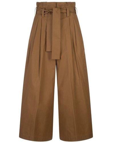 Aspesi Wide-leg Pleated Trousers - Brown